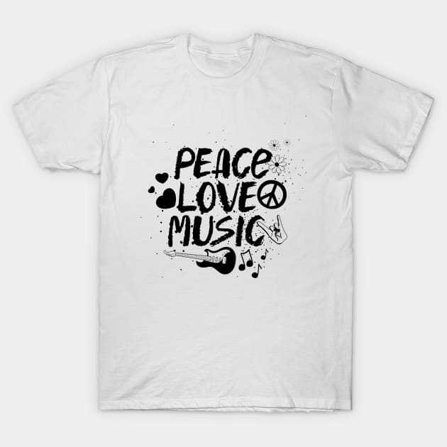 peace love and music T-Shirt by designer-louiti